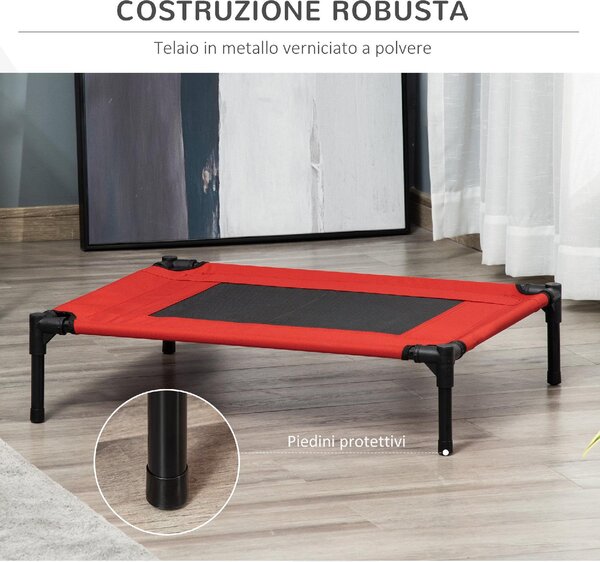 AllMyPets Brandina Cane Cuccia per Cani o Gatti Taglia Medio Piccola Estiva fino a 18kg da e Lettino 76x61x18cm Rosso - 68D04