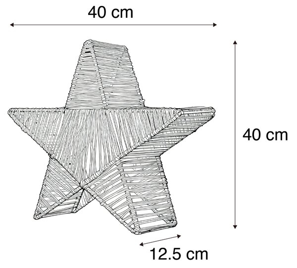 Lampada da terra natalizia marrone 40 cm con LED ricaricabile IP54 - Sisine