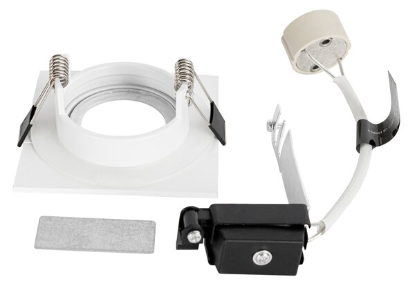 Set di 6 faretti incasso quadrati bianchi GU10 50mm IP44 - Xena