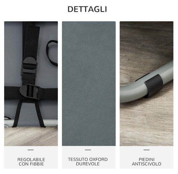 AllMyPets Brandina Cane Cuccia per Cani o Gatti Taglia Piccola Pieghevole in Acciaio e Tessuto Oxford 59x46x15 cm colore Grigio - 101GYD04