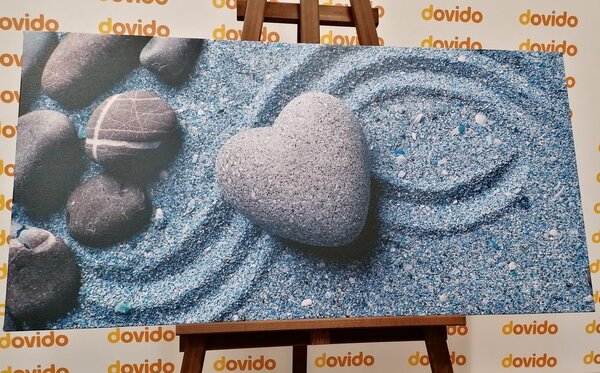 Quadro su tela – Cuore di pietra su sfondo sabbioso