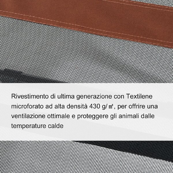 AllMyPets Brandina Cane Cuccia per Cani Taglia Grande Lettino Pieghevole in Metallo e Tessuto Oxford con Sacca di Trasporto 122x92x23cm Marrone e N