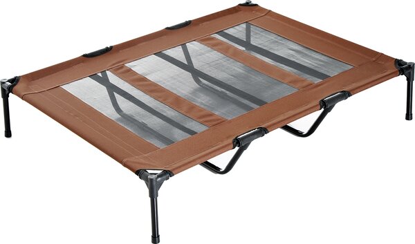 AllMyPets Brandina Cane Cuccia per Cani Taglia Grande Lettino Pieghevole in Metallo e Tessuto Oxford con Sacca di Trasporto 122x92x23cm Marrone e N