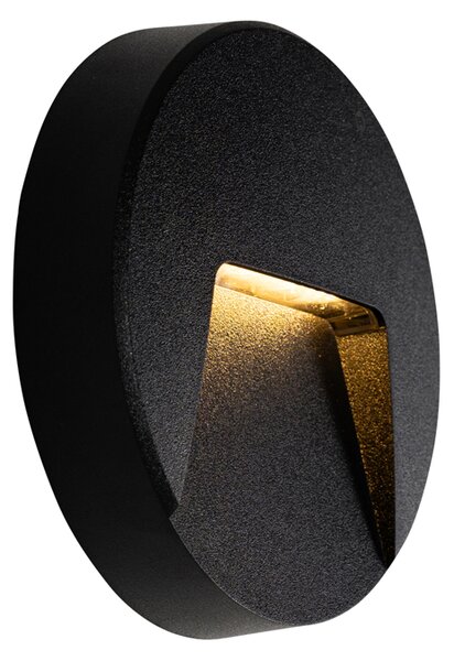 Set di 2 Applique da Esterno Nere Rotonde con LED Integrati IP65 - Gem