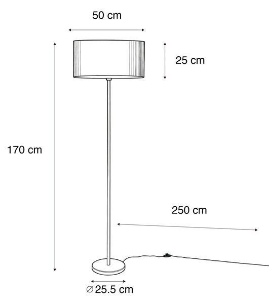 Japandi vloerlamp beige met kap lichtbruin 50cm - Simplo