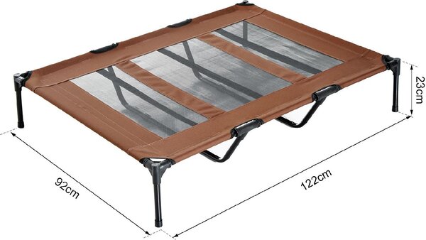 AllMyPets Brandina Cane Cuccia per Cani Taglia Grande Lettino Pieghevole in Metallo e Tessuto Oxford con Sacca di Trasporto 122x92x23cm Marrone e N