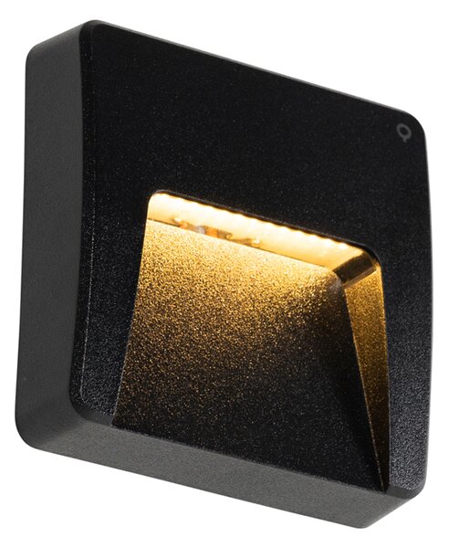 Set di 2 Applique da Esterno Quadrate Nere con LED IP65 - Gem