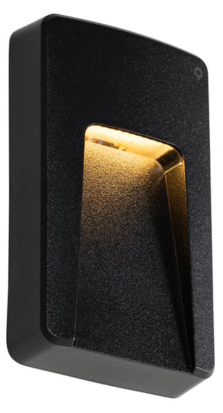 Set di 2 Applique da Esterno Rettangolari Nere con LED IP65 - Gem