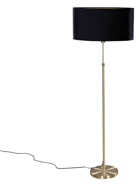 Lampada da terra oro con paralume ovale in velluto nero 50 cm - Parte