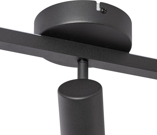 Faretto da soffitto nero GU10 50mm 3 luci con retroilluminazione e interruttore a 3 vie - Back Up