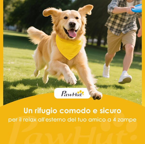 AllMyPets Cuccia per Cani da Esterno Taglia Grande in Tessuto Oxford 125x110x93 cm colore Nero