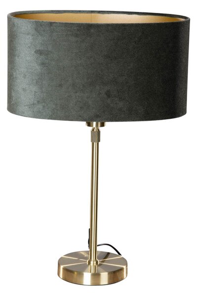 Lampada da Tavolo Oro con Paralume in Velluto Verde Ovale 35cm - Parte