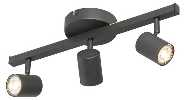 Faretto da soffitto nero GU10 50mm 3 luci con retroilluminazione e interruttore a 3 vie - Back Up