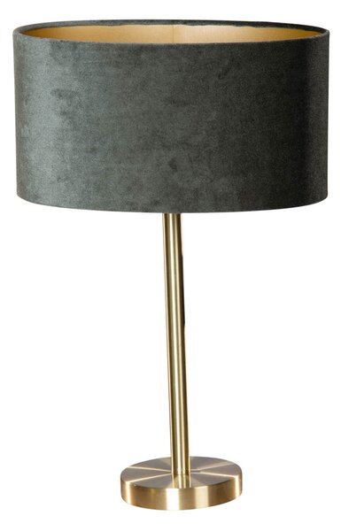 Lampada da Tavolo Ottone con Paralume in Velluto Verde Ovale 35cm - Simplo
