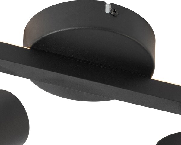 Faretto da soffitto nero GU10 50mm 2-luci con retroilluminazione e interruttore a 3 vie - Back Up