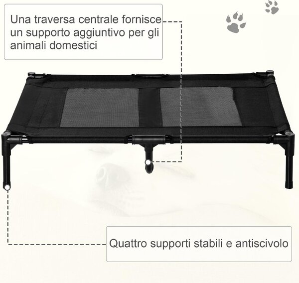 AllMyPets Brandina per Cani Grandi in Metallo e Tessuto Oxford con Borsa di Trasporto 92x76x18 cm colore Nero - 3BKW13F