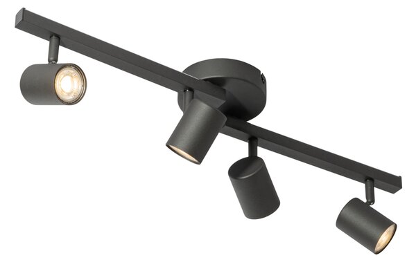 Faretto da soffitto nero GU10 50mm 4 luci con retroilluminazione e interruttore a 3 vie - Back Up