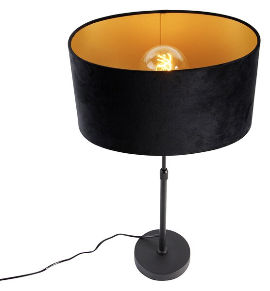 Lampada da Tavolo Nera con Paralume in Velluto Ovale Nero 35cm - Parte