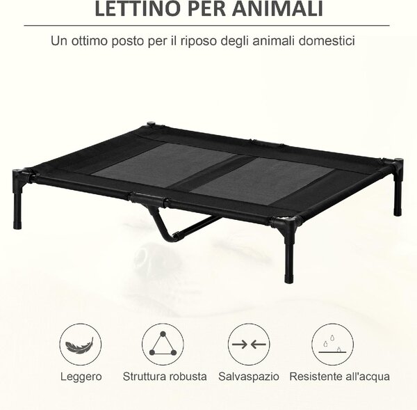 AllMyPets Brandina per Cani Grandi in Metallo e Tessuto Oxford con Borsa di Trasporto 92x76x18 cm colore Nero - 3BKW13F