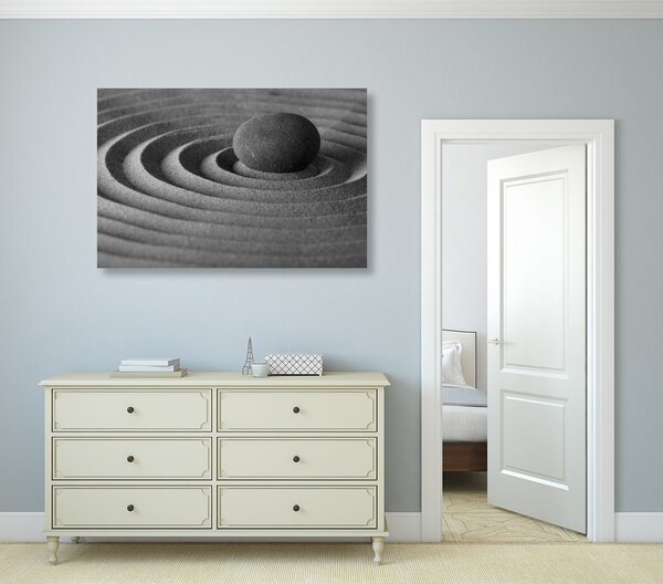Quadro su tela – Pietra rilassante in bianco e nero