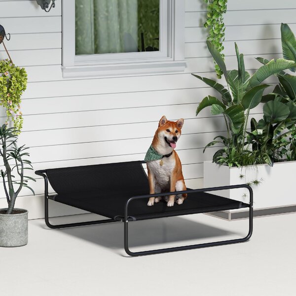 AllMyPets Brandina per Cani Medi Rialzata con Poggiatesta da Interno ed Esterno 106x81x33 cm colore Nero