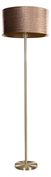 Lampada da terra ottone con paralume in velluto stampa coccodrillo 50 cm - Simplo