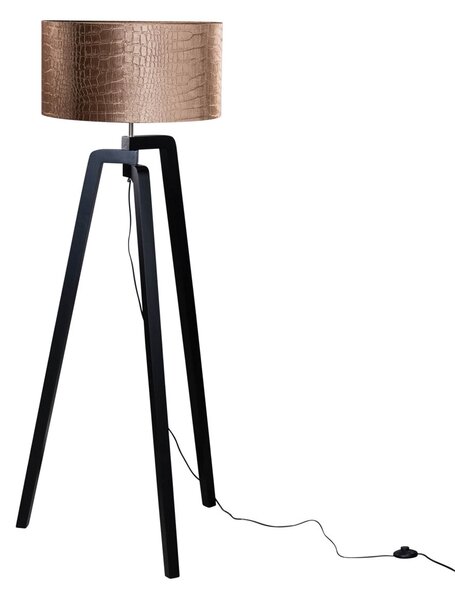 Lampada da terra nera con paralume in velluto effetto coccodrillo 50 cm - Puros