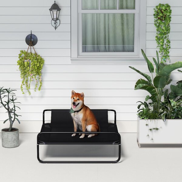 AllMyPets Brandina per Cani Medi Rialzata con Poggiatesta da Interno ed Esterno 106x81x33 cm colore Nero