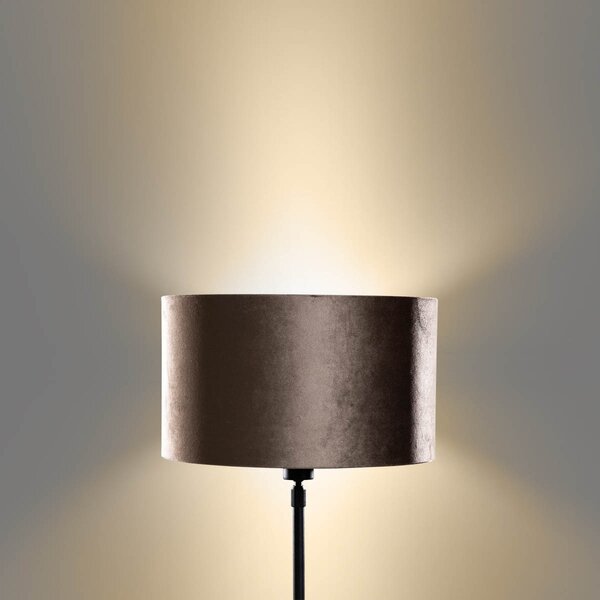 Lampada da tavolo nera con paralume in velluto marrone 35 cm - Parte
