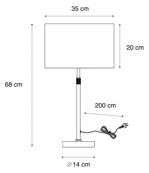 Lampada da Tavolo Nera con Paralume in Velluto, Design Coccodrilli 35cm - Parte