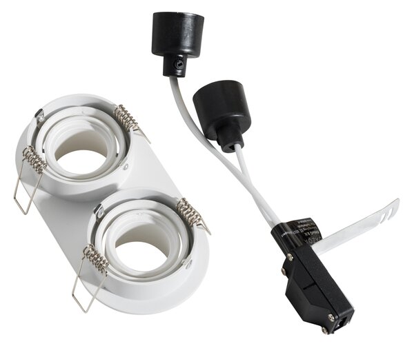 Set di 6 faretti da incasso bianchi GU10 35mm orientabili 2 luci - Installa