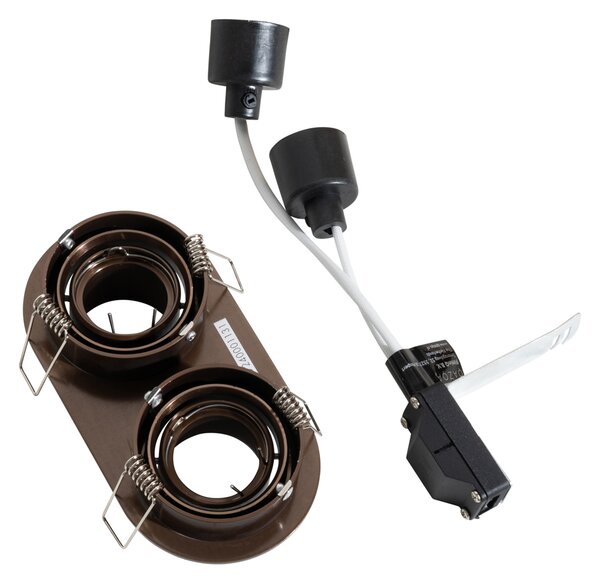 Set di 6 faretti da incasso bronzo scuro GU10 35mm orientabili 2 luci - Installa