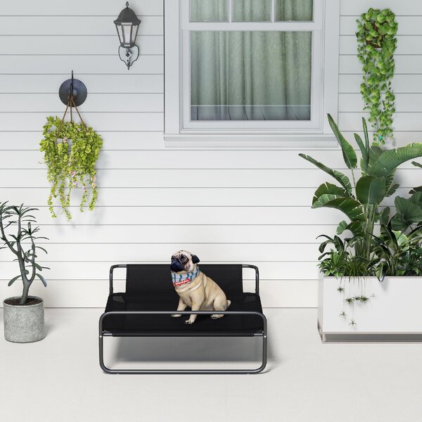 AllMyPets Brandina per Cani Piccoli e Medi Rialzata con Poggiatesta da Esterno 91x69x29 cm colore Nero