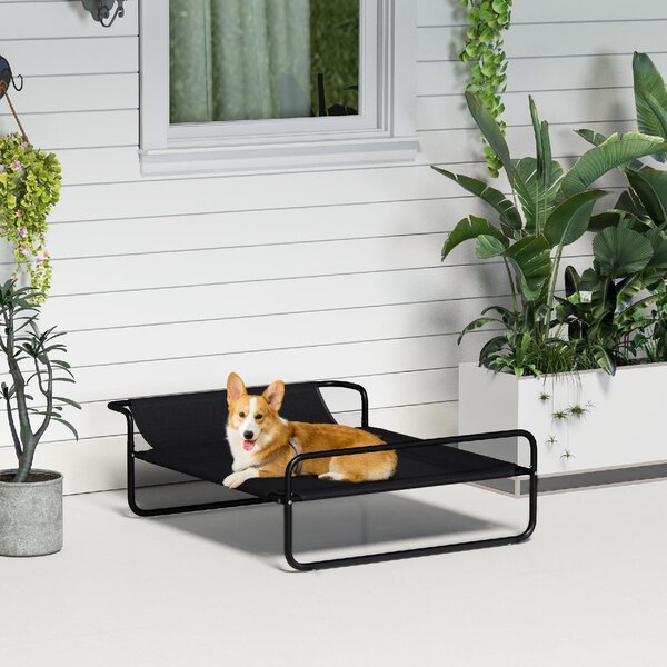 AllMyPets Brandina per Cani Piccoli e Medi Rialzata con Poggiatesta da Esterno 91x69x29 cm colore Nero