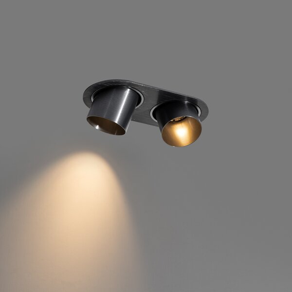 Faretto da incasso rotondo colore canna di fucile GU10 50mm 2 luci - Installa