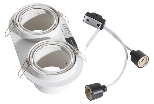 Faretto da incasso rotondo bianco GU10 70 mm orientabile a 2 luci - Installa