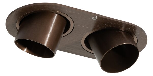 Faretto da incasso rotondo bronzo scuro GU10 35 mm orientabile 2 luci - Installa
