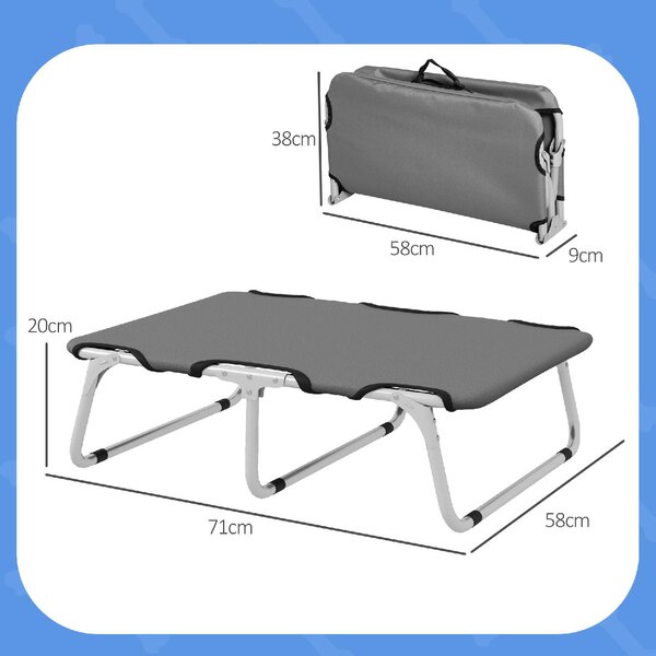 AllMyPets Brandina per Cani Piccoli Pieghevole per Interno ed Esterno Metallo e Tessuto Oxford 71x58x20 cm colore Grigio - U5580GY