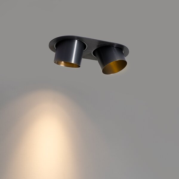 Faretto da incasso rotondo canna di fucile GU10 70 mm orientabile 2 luci - Installa