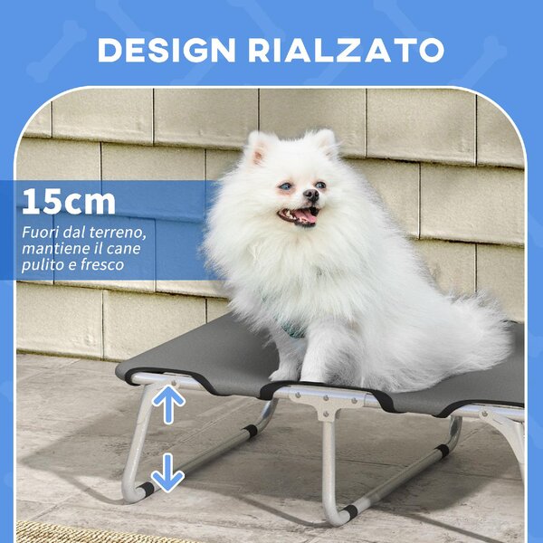 AllMyPets Brandina per Cani Piccoli Pieghevole per Interno ed Esterno Metallo e Tessuto Oxford 71x58x20 cm colore Grigio - U5580GY