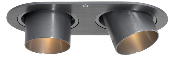 Faretto da incasso rotondo colore canna di fucile GU10 35 mm orientabile 2 luci - Installa