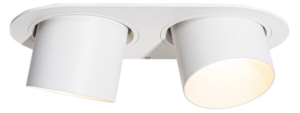 Faretto da incasso rotondo bianco GU10 70 mm orientabile a 2 luci - Installa