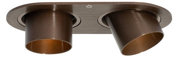 Set di 6 faretti da incasso bronzo scuro GU10 35mm orientabili 2 luci - Installa