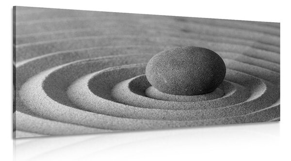 Stampa su tela – Pietra meditativa in bianco e nero