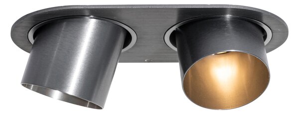 Faretto da incasso rotondo colore canna di fucile GU10 50mm 2 luci - Installa