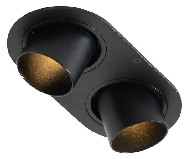 Set di 6 faretti da incasso neri GU10 35mm orientabili a 2 luci - Installa