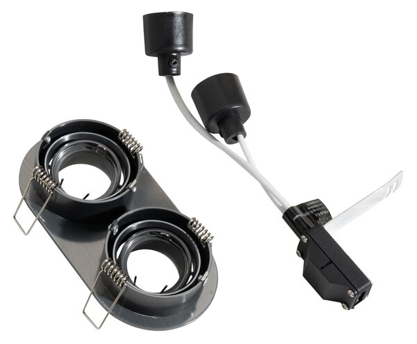 Faretto da incasso rotondo colore canna di fucile GU10 35 mm orientabile 2 luci - Installa