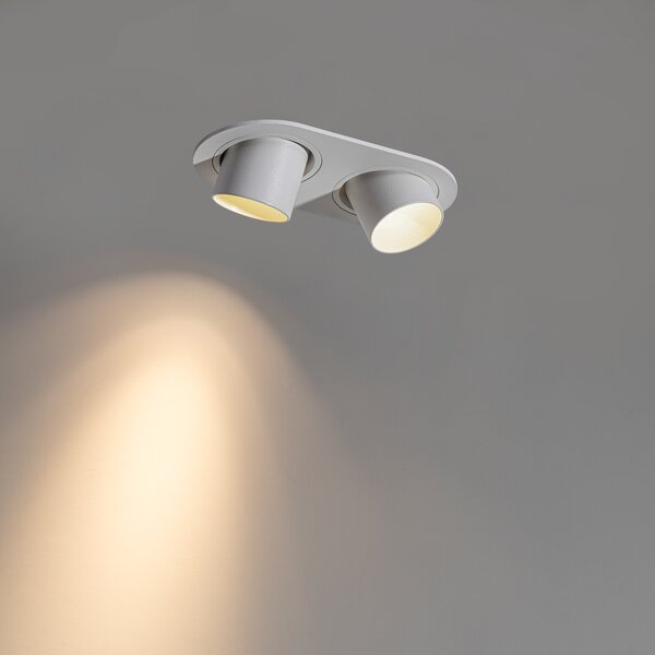 Faretto da incasso rotondo bianco GU10 35 mm orientabile 2 luci - Installa