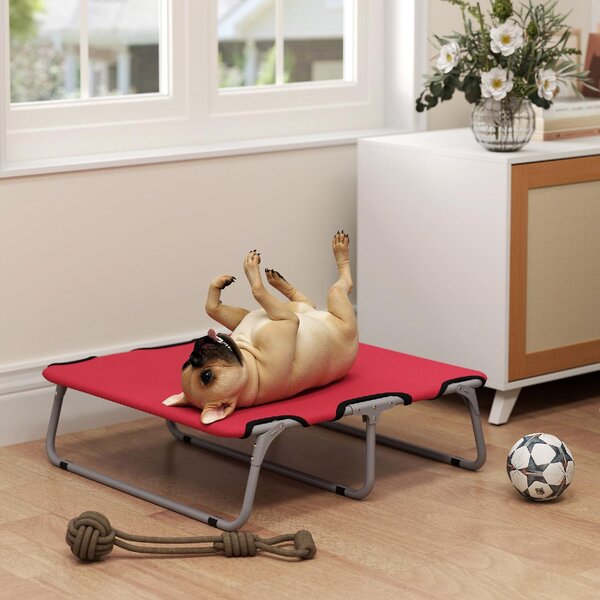 AllMyPets Brandina per Cani Piccoli Pieghevole per Interno ed Esterno Metallo e Tessuto Oxford 71x58x20 cm colore Rosso - K585RD