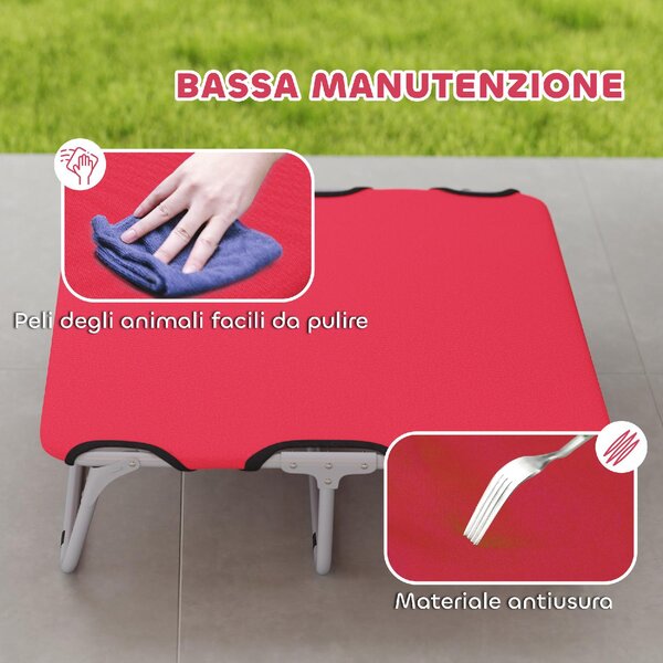 AllMyPets Brandina per Cani Piccoli Pieghevole per Interno ed Esterno Metallo e Tessuto Oxford 71x58x20 cm colore Rosso - K585RD